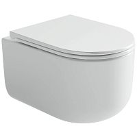 Унитаз Ceramica Nova CN4006 Ulma Rimless подвесной, 36х49 см, глубокий смыв, с ультра тонкой крышкой-сиденьем, белый Унитаз Ceramica Nova CN4006 Ulma Rimless подвесной, 36х49 см, глубокий смыв, с ультра тонкой крышкой-сиденьем, белый