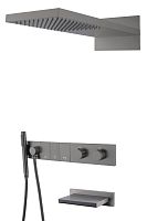 Встроенная душевая система 55х45х140 см Boheme ZODIAC 133-2-GM антрацит