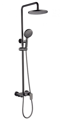 Душевая система Boheme 458-GM Spectre со смесителем, вороненая сталь