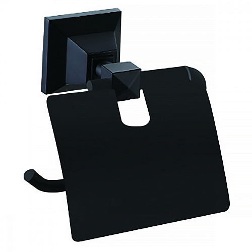 Держатель Azario AZ-96010B Altre для туалетной бумаги с крышкой, черный матовый купить недорого в интернет-магазине Керамос