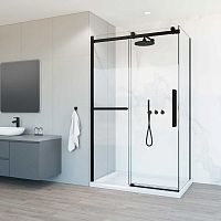 Душевой уголок Vincea VSR-1CS8012CLB Como Soft, 120х80 см, профиль черный/стекло прозрачное