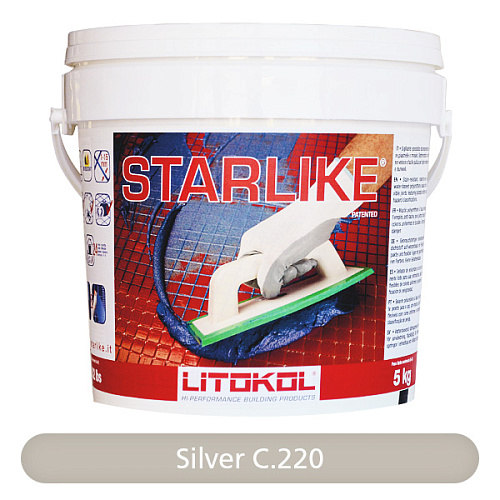 Эпоксидная затирка Litokol Litochrom Starlike C220 (5кг) Silver снят с производства