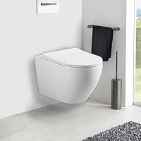 Унитаз Vincea VT1-211 Esse подвесной, безободковый, 36х50.5 см, ультратонкое сиденье Soft-close, белый