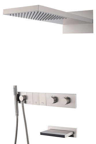 Встроенная душевая система 55х45х140 см Boheme ZODIAC 133-2-NB сталь