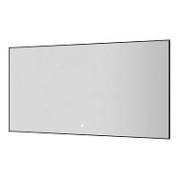 Зеркало с LED подсветкой сенсор антипар 70х140 см Boheme 543-140-B рама черная матовая