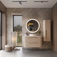 Зеркало Creavit RY1085.01.PU Rayas подвесное 85х85 см, пудра