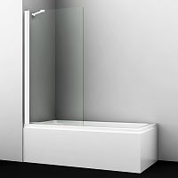 Шторка для ванны WasserKRAFT 48P01-80WHITE Fixed Berkel 48P неподвижная, прозрачное стекло