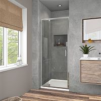 Душевая дверь Vincea VDP-1I9010CL Intra, 90/100х190 см, профиль хром/стекло прозрачное