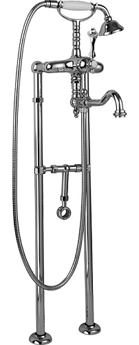 Смеситель Cezares MARGOT-VDPS2-01-M для ванны, с ручным душем, напольный, хром,ручки металл