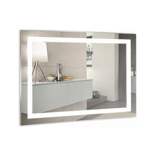 Зеркало Azario LED-00002270 Рига подвесное, с подсветкой, 120х80 см, белое купить недорого в интернет-магазине Керамос