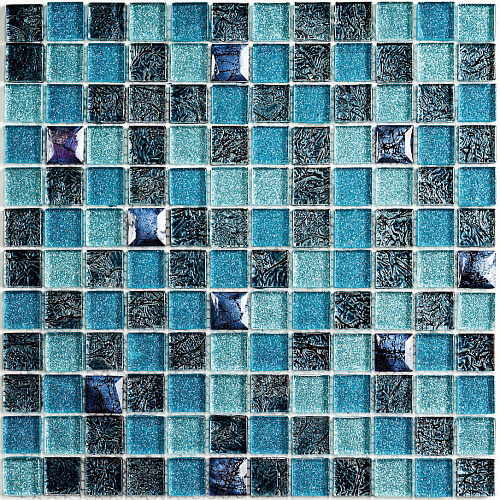 Мозаика Bonaparte Мозаика стеклянная и стеклянная с камнем Satin Blue купить недорого в интернет-магазине Керамос