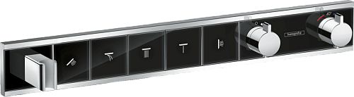 Hansgrohe Термостат Hansgrohe RainSelect для 5 потребителей 15358600, черный/хром Hansgrohe Термостат Hansgrohe RainSelect для 5 потребителей 15358600, черный/хром