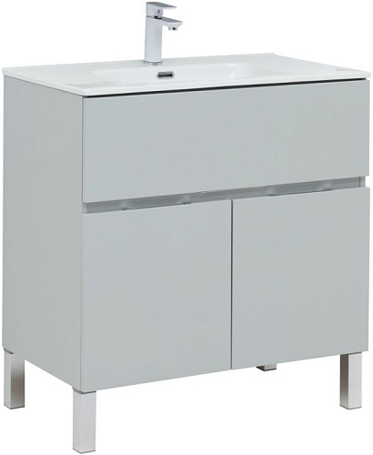 Тумба под раковину Aquanet 00277552 Алвита New напольная, 80х46 см, серая снят с производства