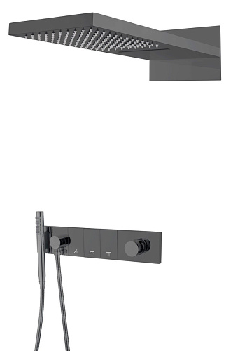 Встроенная душевая система 55х45х110 см Boheme ZODIAC 132-SGM антрацит Встроенная душевая система 55х45х110 см Boheme ZODIAC 132-SGM антрацит