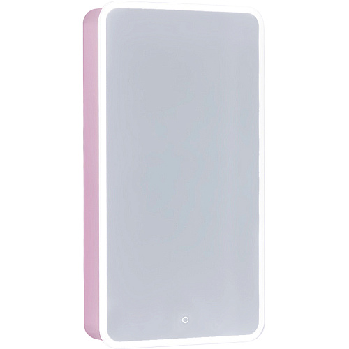 Зеркало-шкаф Jorno Pas.03.46/PI Pastel 46х85 см, с подсветкой, розовый иней