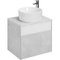 Набор Акватон 1A2761K2MH4C0 Марбл: тумба-раковина 60х46 см, слэйт\белый матовый + раковина MILA накладная 40 см