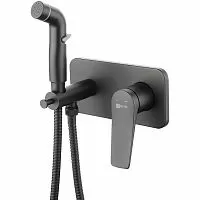 Смеситель Lemark LM3720BL Bronx с гигиеническим душем, черный
