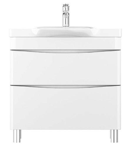 База AM.PM M80FSX0802WG Like, под раковину, напольная, 80х65 см, 2 ящика, белый глянец купить недорого в интернет-магазине Керамос