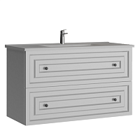 Тумба Creavit RY0100.42.MGR+RY100.00.KW Rayas с раковиной 100х55 см, с гранитной столешницой, серый матовый