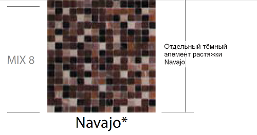 Мозаика Мира ALMA Navajo(8) 32.7x32.7 Стеклянная мозаика снят с производства
