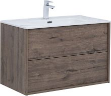 Тумба с раковиной Aquanet 00298574 Lino, 81х47 см, темное дерево