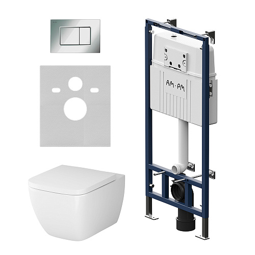 Комплект AM.PM GEM IS100251.901701: Унитаз сиденье инсталляция кнопка Комплект AM.PM GEM IS100251.901701: Унитаз сиденье инсталляция кнопка