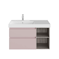 Тумба Kerama Marazzi CUB.90Lh\MAL Cubo под раковину подвесная 90х47 см, левая, мальва матовый/древесный Тумба Kerama Marazzi CUB.90Lh\MAL Cubo под раковину подвесная 90х47 см, левая, мальва матовый/древесный