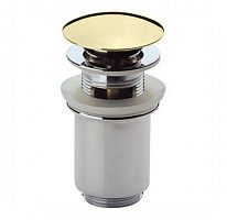 Донный клапан Cezares CZR-SAT1-03/24 с системой "Клик-клак" с переливом для накладных раковин, золото