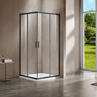 Душевой уголок Vincea VSS-1G9011CLGM Garda, 110х90 см, профиль вороненая сталь/стекло прозрачное