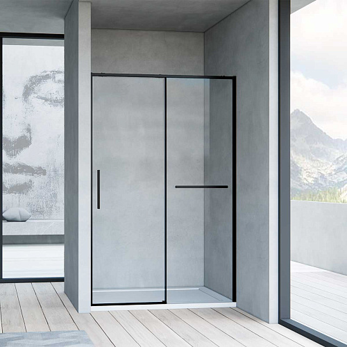 Душевая дверь Vincea VDS-1SS100CLB Slim Soft, 100х200 см, профиль черный/стекло прозрачное