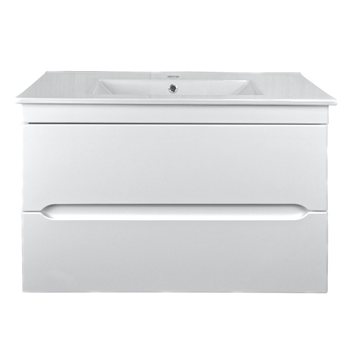 Тумба Loranto CS00071938 Арфа с раковиной, подвесная, 80х45 см, белая снят с производства