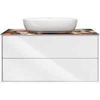 Тумба Kerama Marazzi PLB.M.100.2\WHT Plaza Modern под раковину подвесная 100х47 см, белая глянец