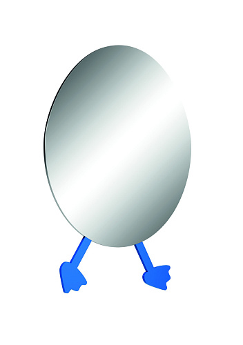 Зеркало Creavit DC30035-BB Ducky детское, "Яйцо", синий купить недорого в интернет-магазине Керамос