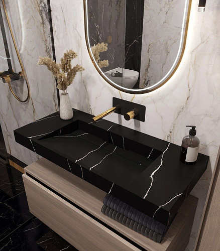 Столешница моноблок 101х45х8 Armadi Art FLAT CALACATTA 859-100-CLCT купить недорого в интернет-магазине Керамос