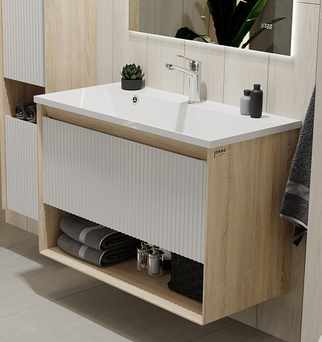 Тумба подвесная Jorno TOSSONY Toss.01.90/P/SS-W/JR купить недорого в интернет-магазине Керамос