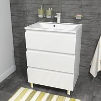 Тумба Эстет ФР-00009963 Bali New с раковиной 65х45 см, напольный, 3 ящика, белая