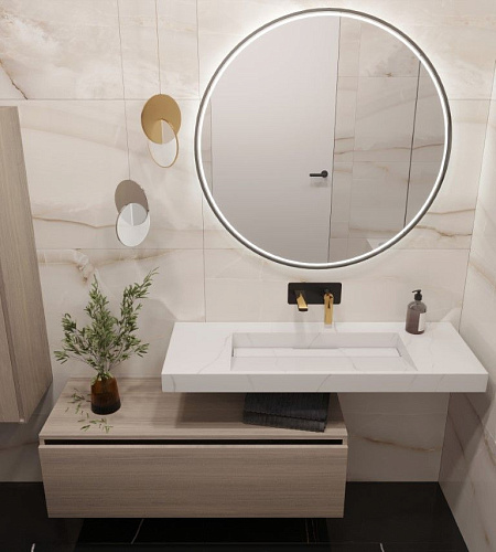 Столешница моноблок 101х45х8 Armadi Art FLAT NERO MARQUINA 859-100-NM купить недорого в интернет-магазине Керамос