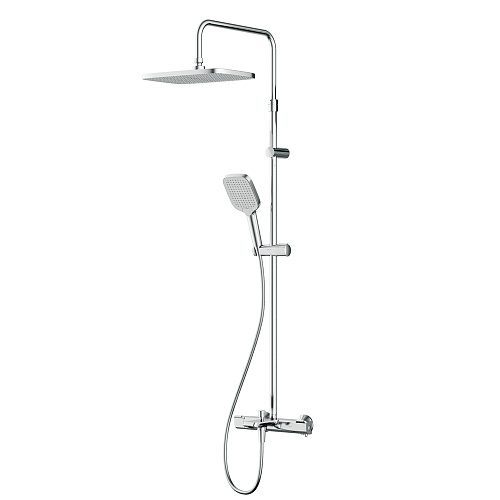Душевая система AM.PM F078F500 Func: смеситель для ванны/душа с ТМС, душевая штанга, верхний душ квадр., ручной душ, хром