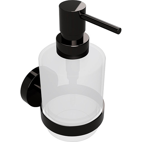 Дозатор Bemeta 159109102 Hematit для жидкого мыла 7.5 см, настенный, вариант Mini 200 мл, черный купить недорого в интернет-магазине Керамос