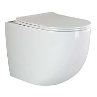 Унитаз-соло Ceramica Nova CN1810 Mia Rimless напольный/пристенный, 36х56 см, глубокий смыв, с ультра тонкой крышкой-сиденьем, белый