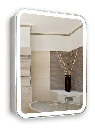 Зеркальный шкаф Azario LED-00002363 Фиджи подвесной, с подсветкой, 60х75 см, белый купить недорого в интернет-магазине Керамос