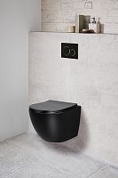 Унитаз Vincea VT1-14SMB Globo подвесной, безободковый, 37х49 см, ультратонкое сиденье Soft-close, черный матовый