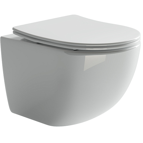 Унитаз Ceramica Nova CN3009 Forma Rimless подвесной, 36.5х48.5 см, глубокий смыв, с ультра тонкой крышкой-сиденьем, белый Унитаз Ceramica Nova CN3009 Forma Rimless подвесной, 36.5х48.5 см, глубокий смыв, с ультра тонкой крышкой-сиденьем, белый