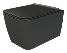 Подвесной унитаз с крышкой  Boheme Zen 967-SET-B черный матовый