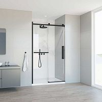 Душевая дверь Vincea VDS-1CS130CLB Como Soft, 130х195 см, профиль черный/стекло прозрачное