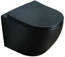 Унитаз подвесной Azario AZ-0046-MB SP Grado безободковый, с сиденьем микролифт, 49х36 см, черный