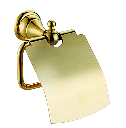 Держатель Azario AZ-91110G Elvia для туалетной бумаги с крышкой, золото купить недорого в интернет-магазине Керамос