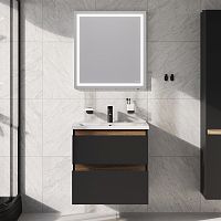 Комплект AM.PM BK85GP X-Joy: мебель для ванной 65 см, со смесителем и аксессуарами, черный/белый