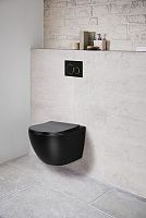 Унитаз Vincea VT1-14MB Globo подвесной, безободковый, 36.5х55 см, ультратонкое сиденье Soft-close, черный матовый