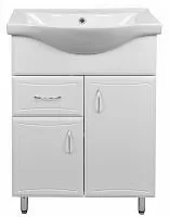 Тумба Loranto CS00070575 Коралл с раковиной, напольная, 60х45 см, белая купить недорого в интернет-магазине Керамос